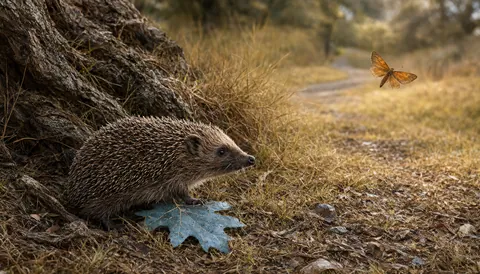 Hedgehog after rain