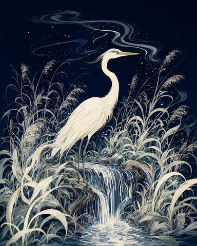 Heron of the night garden