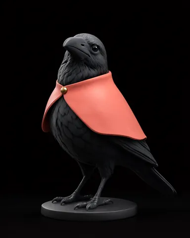Raven in a rain cape