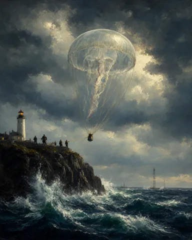 The sky jelly at the coast