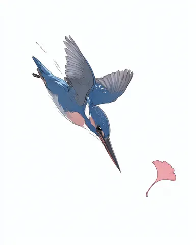 Blue kingfisher dive