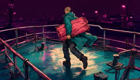 Neon ferry runner