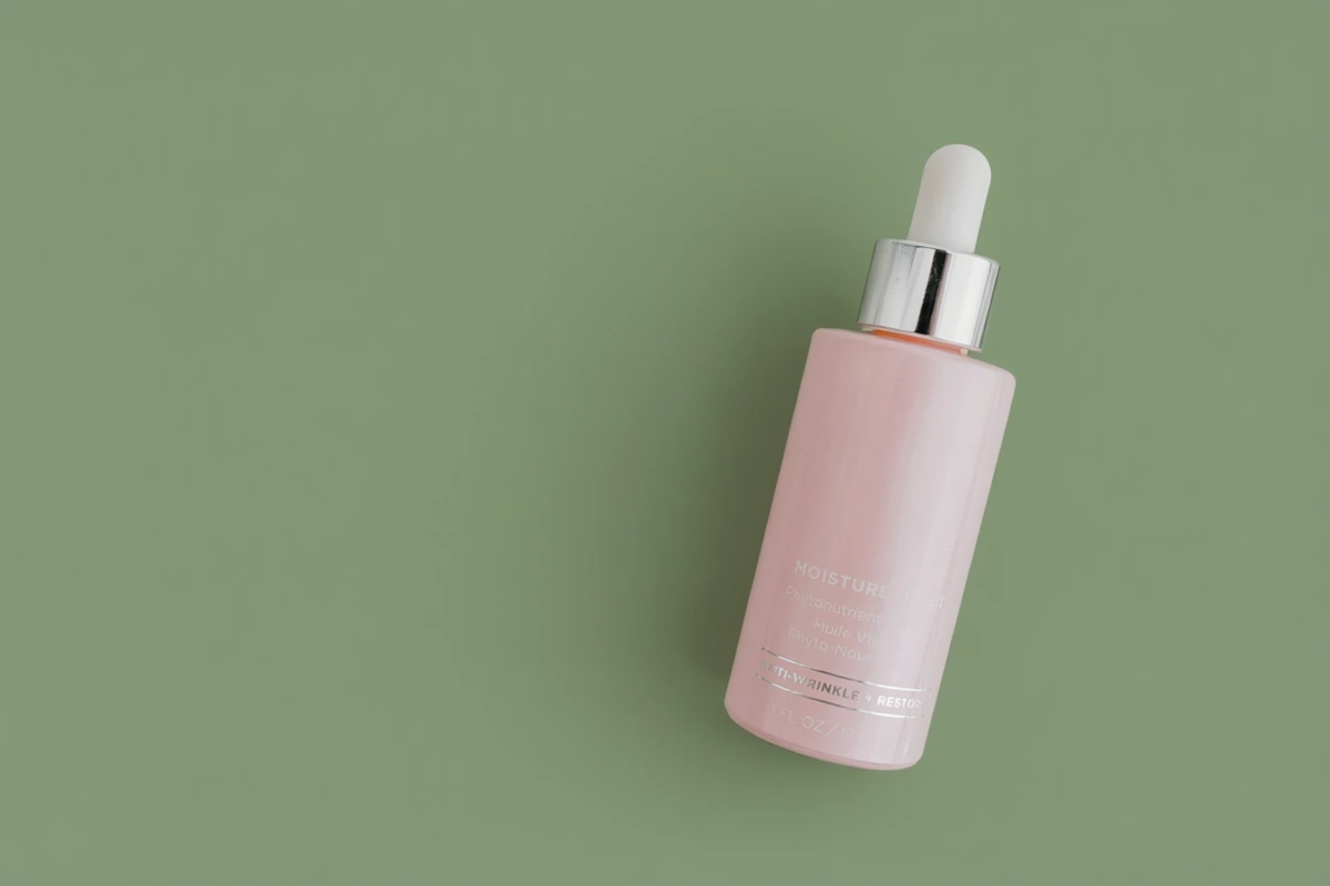 Pink moisturizer bottle — Sage green AI edit